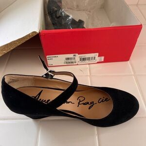 Suede wedge shoes -new with tags